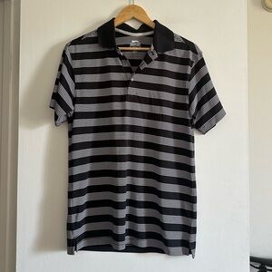 Slazenger Black/Gray Striped Golf Athletic Polo size Small EUC